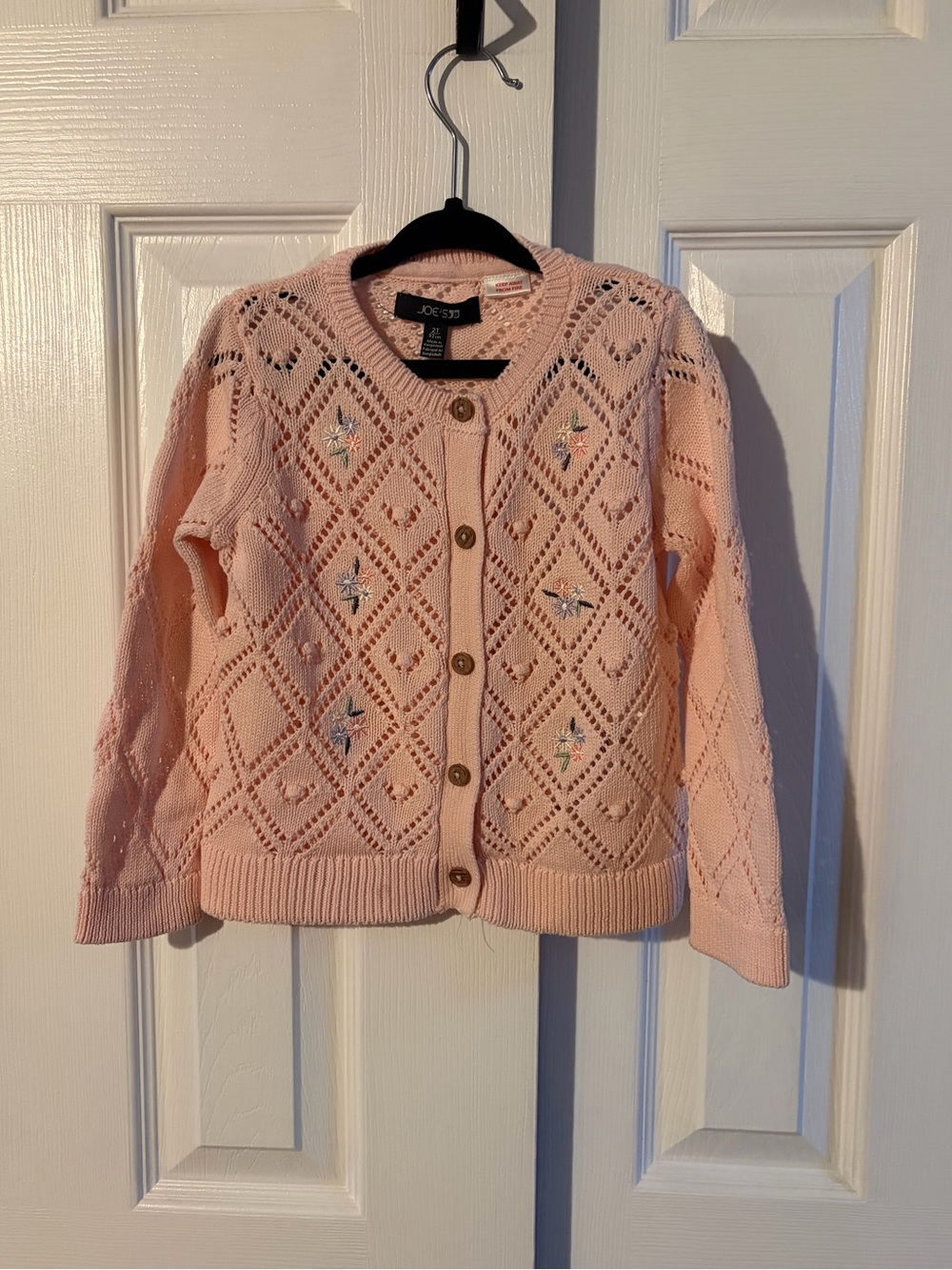 Joe’s Girls Embroidered Pointelle Cardigan Sweater Size 2T